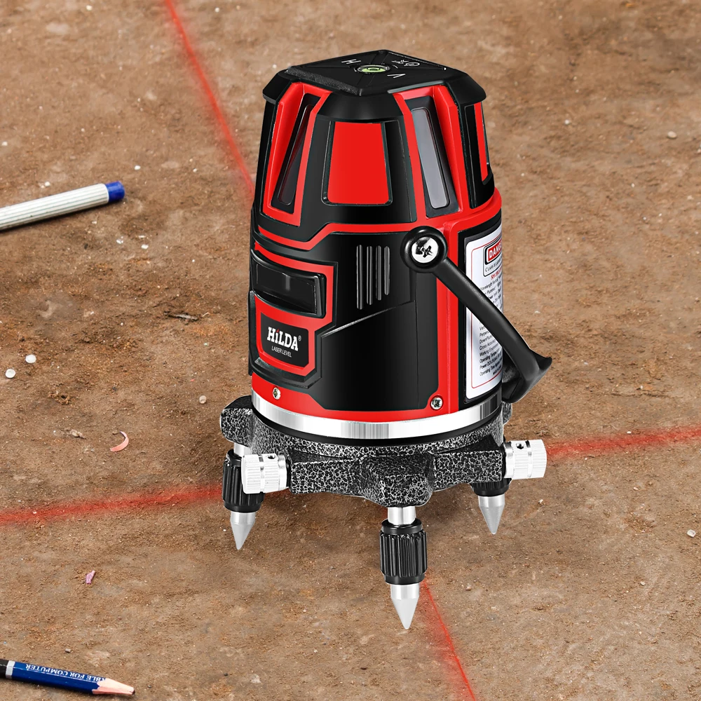 

Laser Level 5 Laser Lines 6 Points level 360 self-leveling laser Rotary 635nm Outdoor Mode level at leisure construction tool