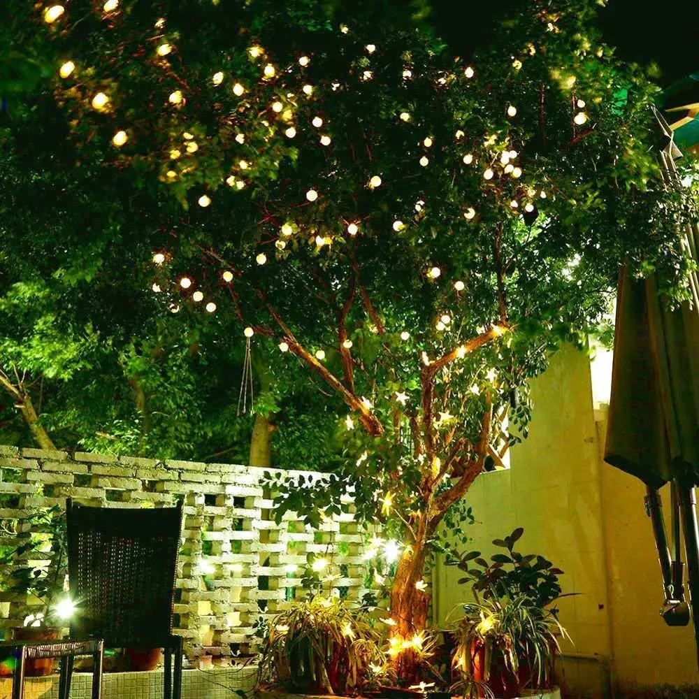 7 м сказочная гирлянда светодиодный шар гирлянды водонепроницаемый для рождественской елки свадьбы дома Крытый Открытый украшения на солнечных батареях