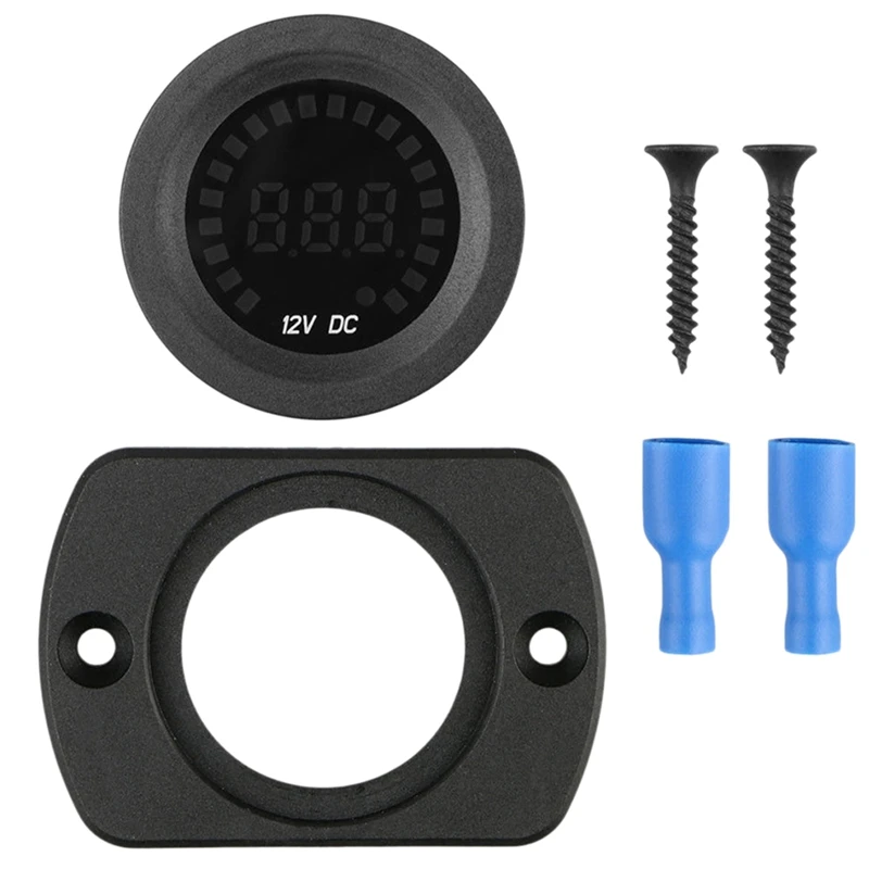 

Dc 12V-24V Led Panel Digital Voltmeter Waterproof For Car And Motorcycle, Professional Voltmeter