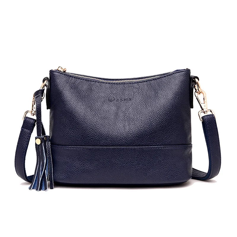 Роскошные сумки, женская сумка на плечо, сумка-тоут, Хобо, мягкая натуральная кожа, женская сумка через плечо, сумка-мессенджер для женщин - Цвет: Blue