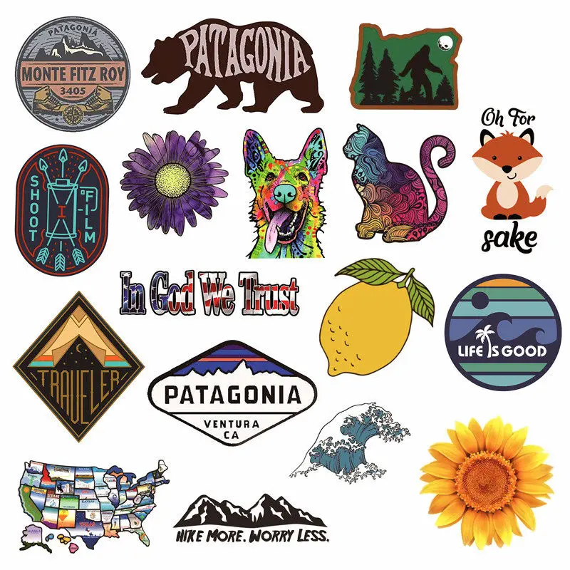 

17PCS Cute Laptop Stickers Bottles Guitar Bike Skateboard Computer Stickers Waterproof Vinyl Decals Stickers For MacBook Air Pro