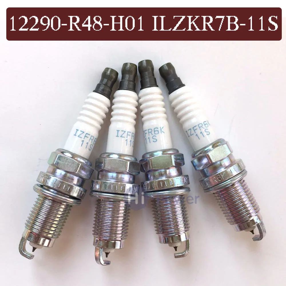 Iridium Spark Plug 12290 R48 H01 ILZKR7B 11S For Honda Accord Acura MDX TL TSX 12290-R48-H01 ILZKR7B-11S 01