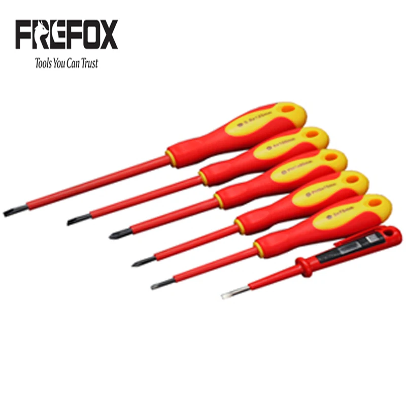 

FREFOX 6piece Scredriver set 6pc set of VDE insulated scredrivers PHO PH1 SL3 SL4 SL5.5 Voltage electricity test pen