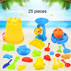 Новый 25 шт. красочные пляжные игрушки для песка для детей пляж песок замок Лопата мультфильм милый плесень Творческий просветить игрушки