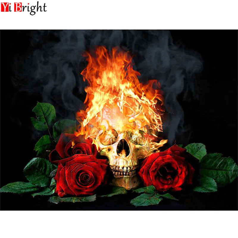

Diamond Painting Cartoon Needlework Skeleton Diamond Embroidery Rose Handicraft Mosaic Wall Art Cartoon XY1