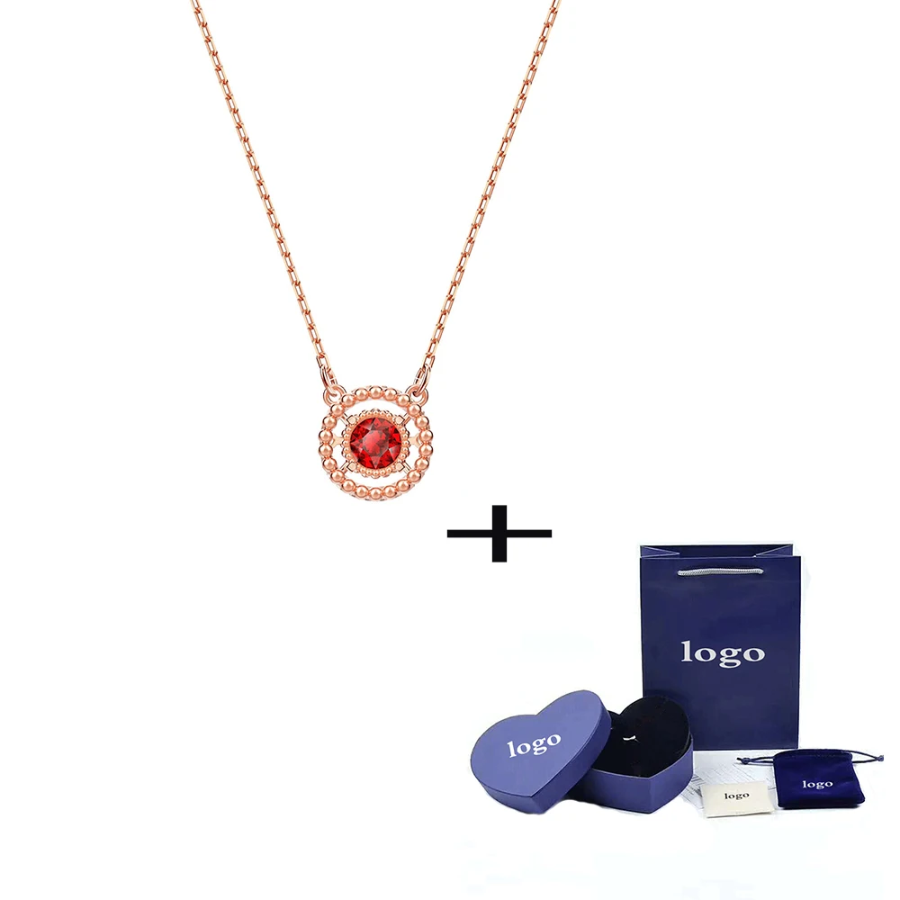 

SWA RO Original New OXYGEN Necklace Female Red Jumping Crystal Clavicle Necklace Give Mommy Girlfriend the Best Fashion Gift