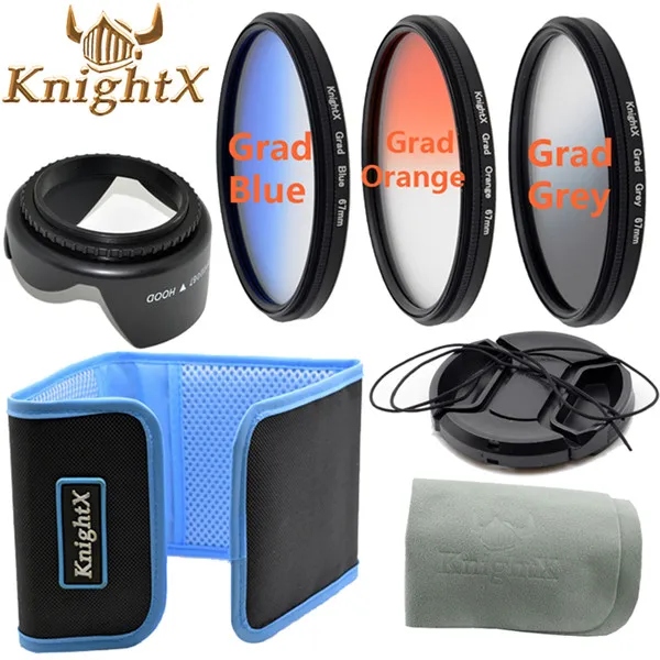 KnightX UV FLD cpl nd фильтр 67 мм набор объективов для canon eos 600d 1200d для Nikon d5300 d5500 d3300 d3200 d7100 t3i 49 52 55 58 мм - Цвет: 3 Filter 7in1  D