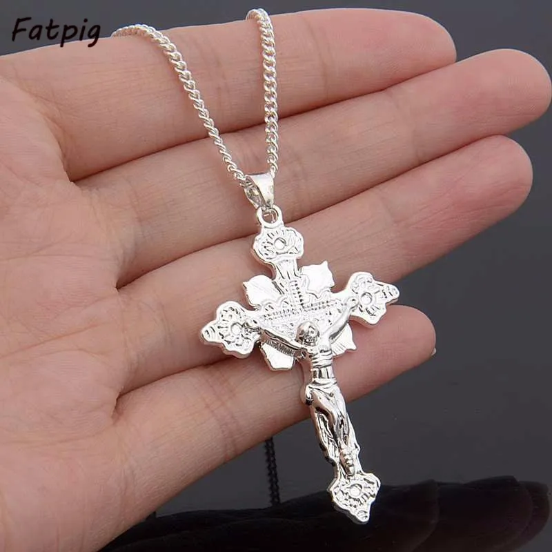 

1pcs New Hot Women/ Men Cross Design Pendant Silver Plated Jesus Pendant Without Chain Pendant Necklaces Pendant Accessory