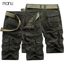 MANLI летние мужские шорты для пеших прогулок, военные шорты-карго 2020, камуфляжные военные шорты, Homme, хлопковая брендовая одежда
