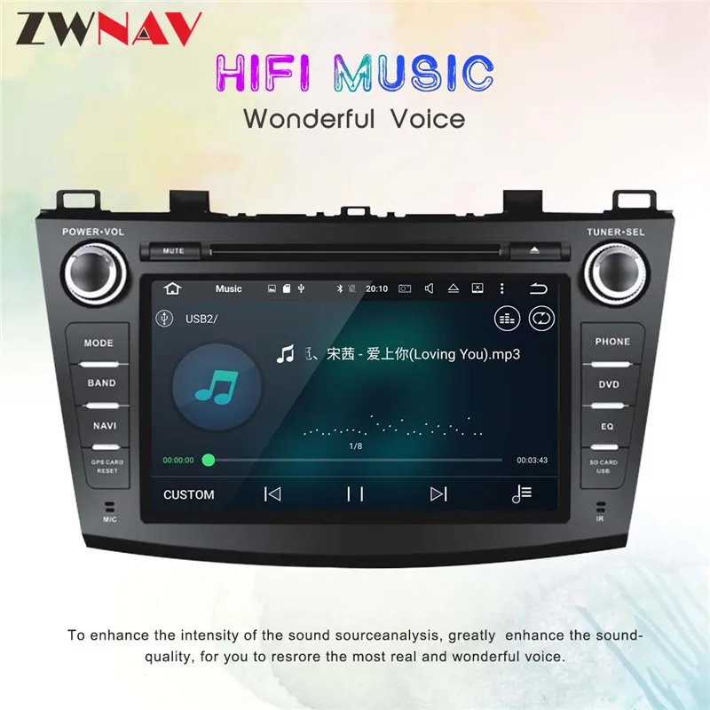 Perfect The Latest Android 9.0 System 2Din Car GPS Navigation DVD Player Unit For Mazda 3 Axela 2009 2010 2011 2012 2013 6