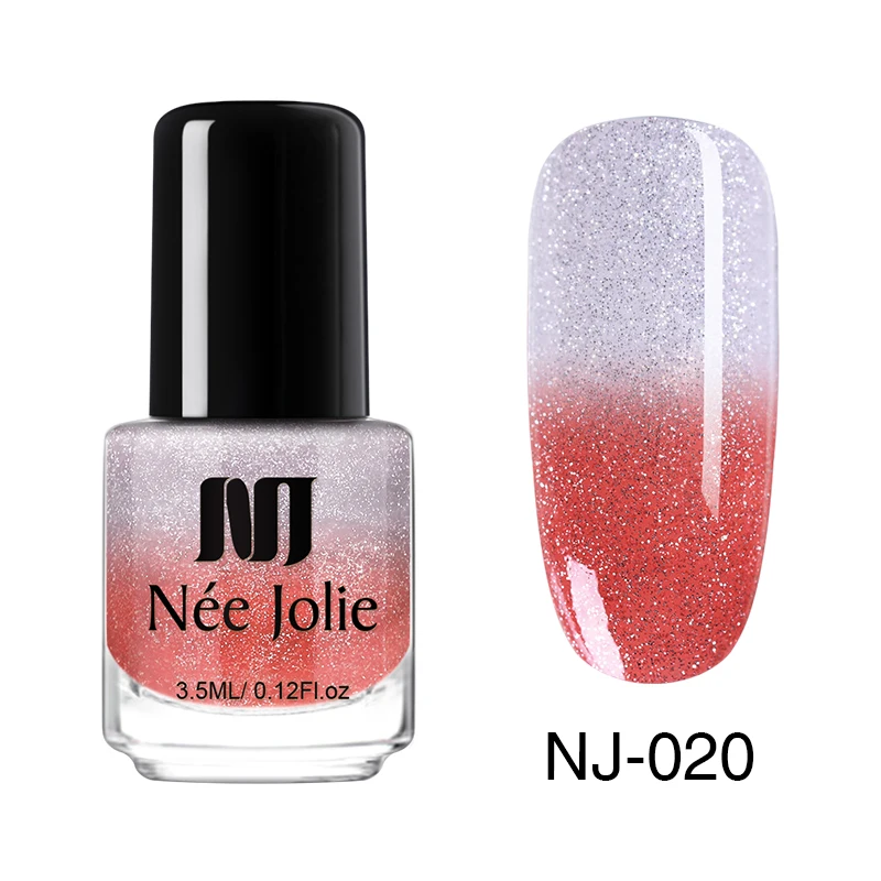 NEE JOLIE 3,5 мл градиентный лак для ногтей, лак с блеском для ногтей, блестки, температура, изменение цвета, быстро сухой лак - Цвет: 3.5ml - NJ-020
