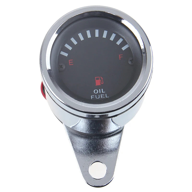 POSSBAY Universal Motorcycle Oil Fuel Gauge Meter Digital 10 LED Light