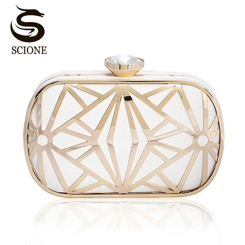 white and gold clutch bag