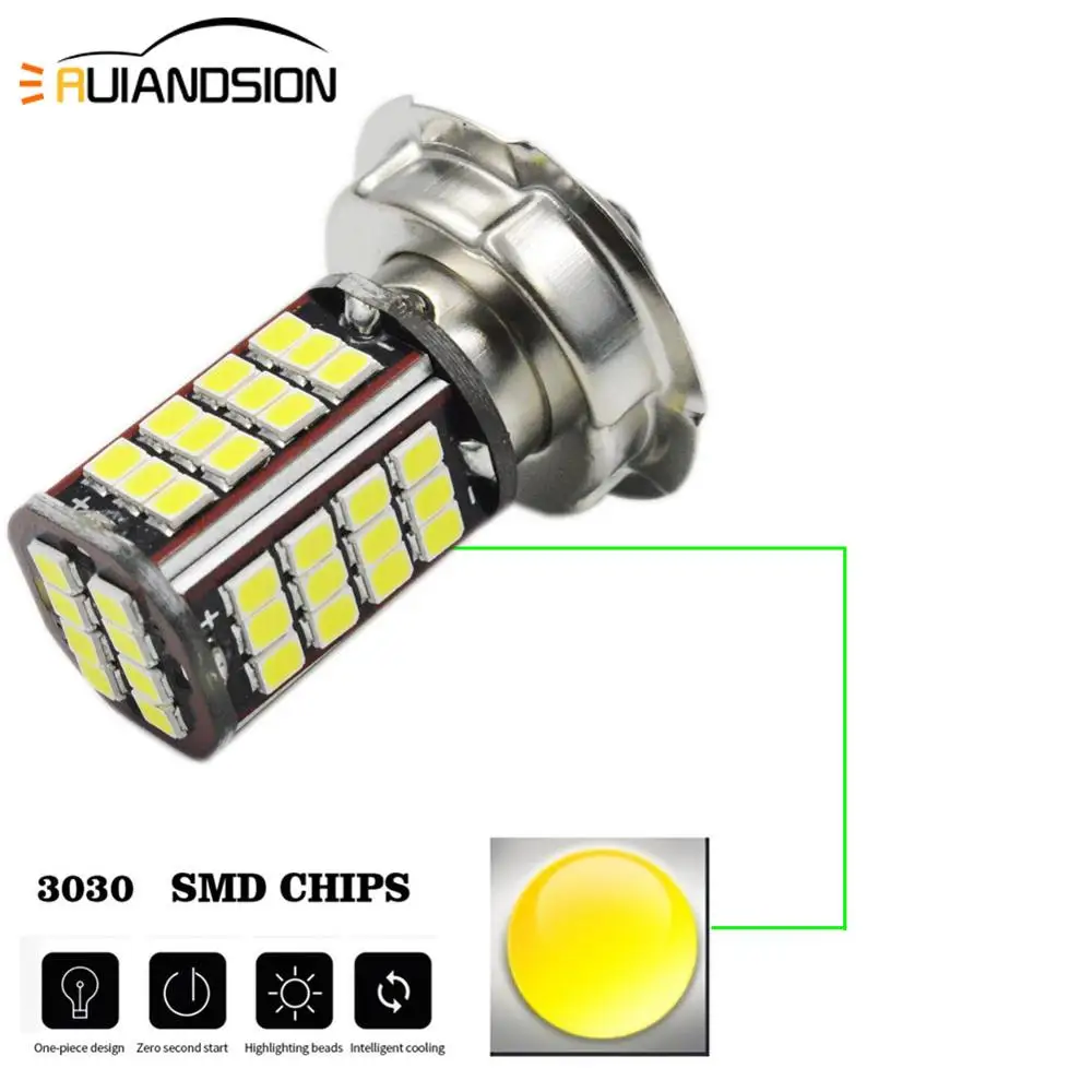 2 шт. мотоцикл 6 в 56smd 3030 P26S мото скутер светодиодный фонарь подходит для большинства мотоциклов светодиодный набор ламп преобразования 2,7 Вт 960LM 6000 K