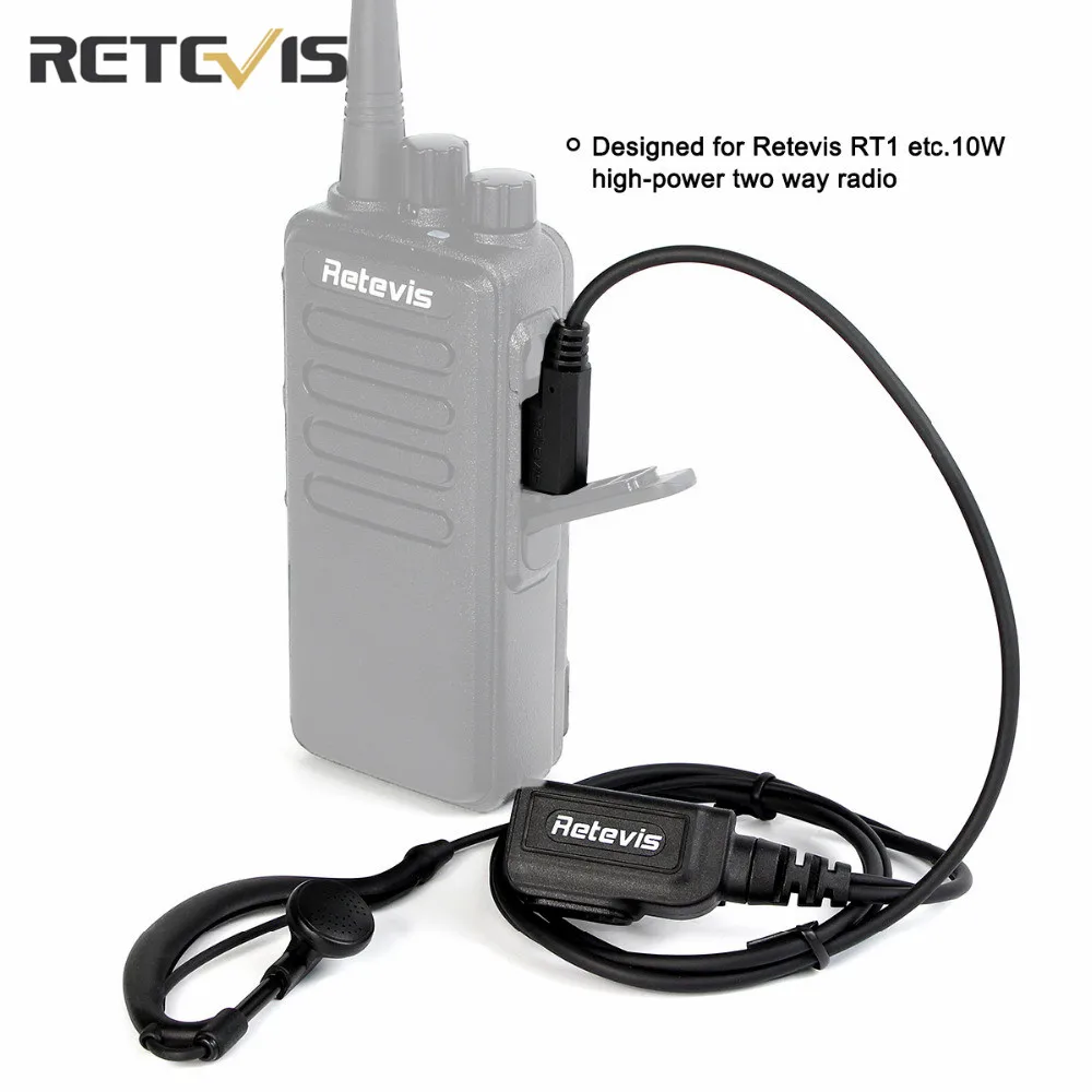 Retevis 5 шт. оригинальная гарнитура g-типа для рации Retevis RT1 для Kenwood TYT двухстороннее cb радио высокой мощности ушной крючок J9106A