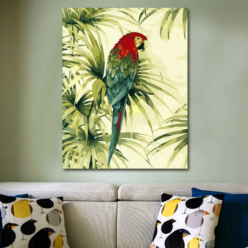 Cat Dengan Angka Burung Beo Dengan Kepala Merah Macaw Gambar