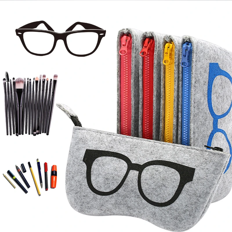 20 unids/lote, venta por mayor, funda de de fieltro para gafas de mujer, estuches para gafas de múltiples usos, bolsa blanda para lentes portátil ligera|glasses bag|sunglasses boxcloth eyeglass cases -