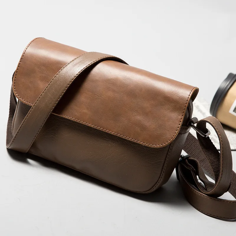 

New Fashion Leather Messenger Bags Men and Women High Quality Flap Shoulder Bag Solid Vintage Genuine Leather Crossbody Handbags