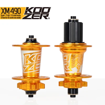 KOOZER XM490 велосипедные ступицы 32 отверстия Сверхлегкий hup Передний+ задний+ быстросъемный набор для дисковый тормоз горного велосипеда запчасти - Цвет: gold