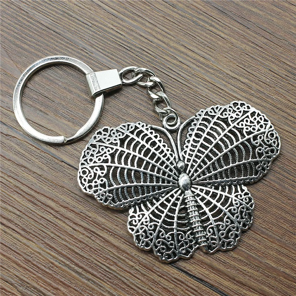 

Butterfly Keyring Butterfly Keychain 67x48mm Antique Bronze Antique Silver Butterfly Key Chain Souvenir Gifts For Men
