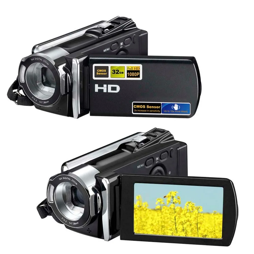 Full HD 1080P Digital Video Camera 20M pixels Automatic Identification of Smiling Face 2.7 inch LCD 16x Zoom Camcorder DV 3MP
