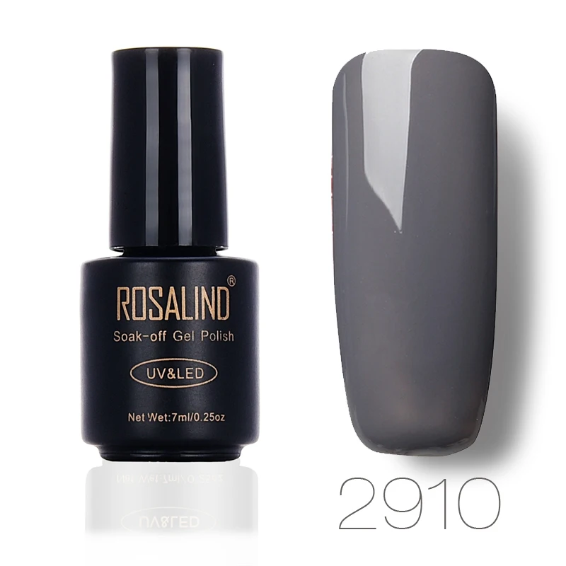 ROSALIND 7 мл серый лак для ногтей классический цвет УФ светодиодный гель лак для ногтей акриловый лак для ногтей набор инструментов для дизайна ногтей - Цвет: 2910