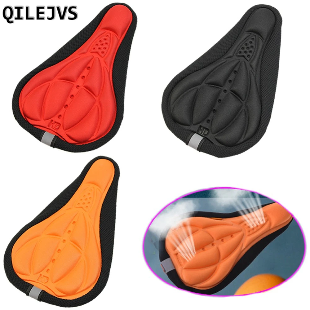 

QILEJVS 1PC Black Stylish Cycling Bike Bicycle MTB Silicone Gel Cushion Soft Pad Saddle Seat Cover