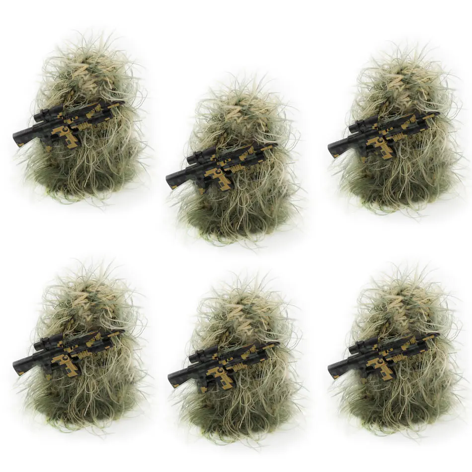 6 шт. шерсть Ghillie костюм оружие части для камуфляжной снайперской фигуры