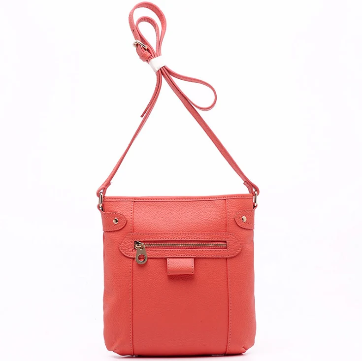 Женская вертикальная сумка-мессенджер, женская сумка на плечо из натуральной кожи, женские сумки через плечо из натуральной воловьей кожи, сумка из телячьей кожи A156 - Цвет: Арбузно-красный