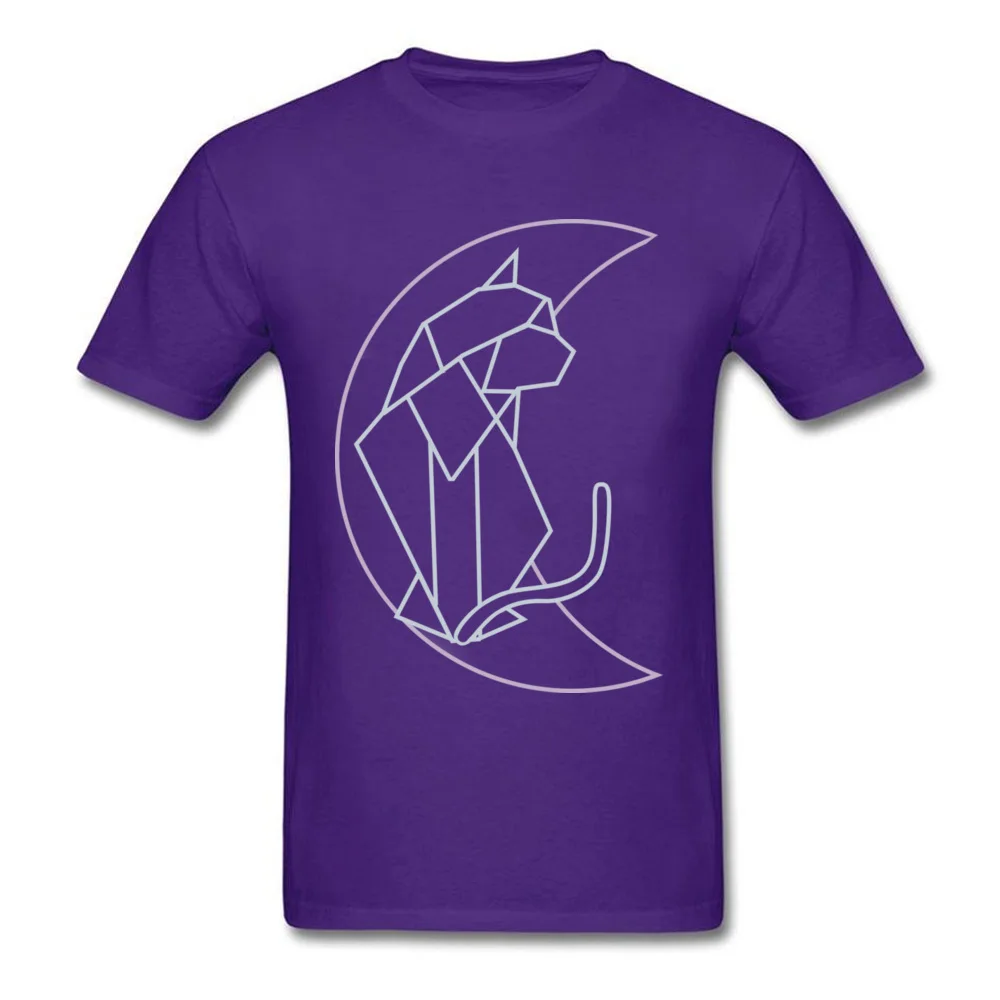 Custom Cat Constellation Tops & Tees for Men Funny Autumn Round Collar Pure Cotton Short Sleeve T Shirt Funny Sweatshirts Cat Constellation purple