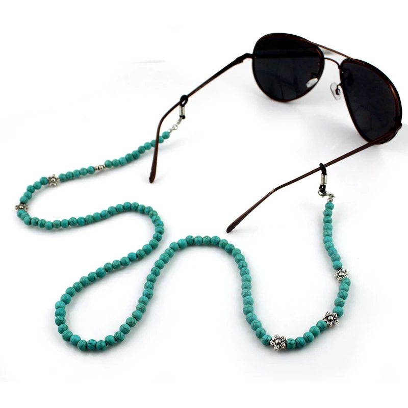 Этнические бирюзовые бусины цепочки для очков очки для чтения веревка ремешок для солнцезащитных очков держатель шнура Шеи Головная повязка аксессуары