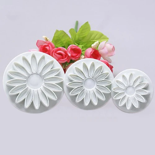 

Christmas Cake Tools 3Pcs/Set Sun Flower Fondant Sugarcraft Cake Cookie Plunger Cutter Decorating Tool Bakeware Tools