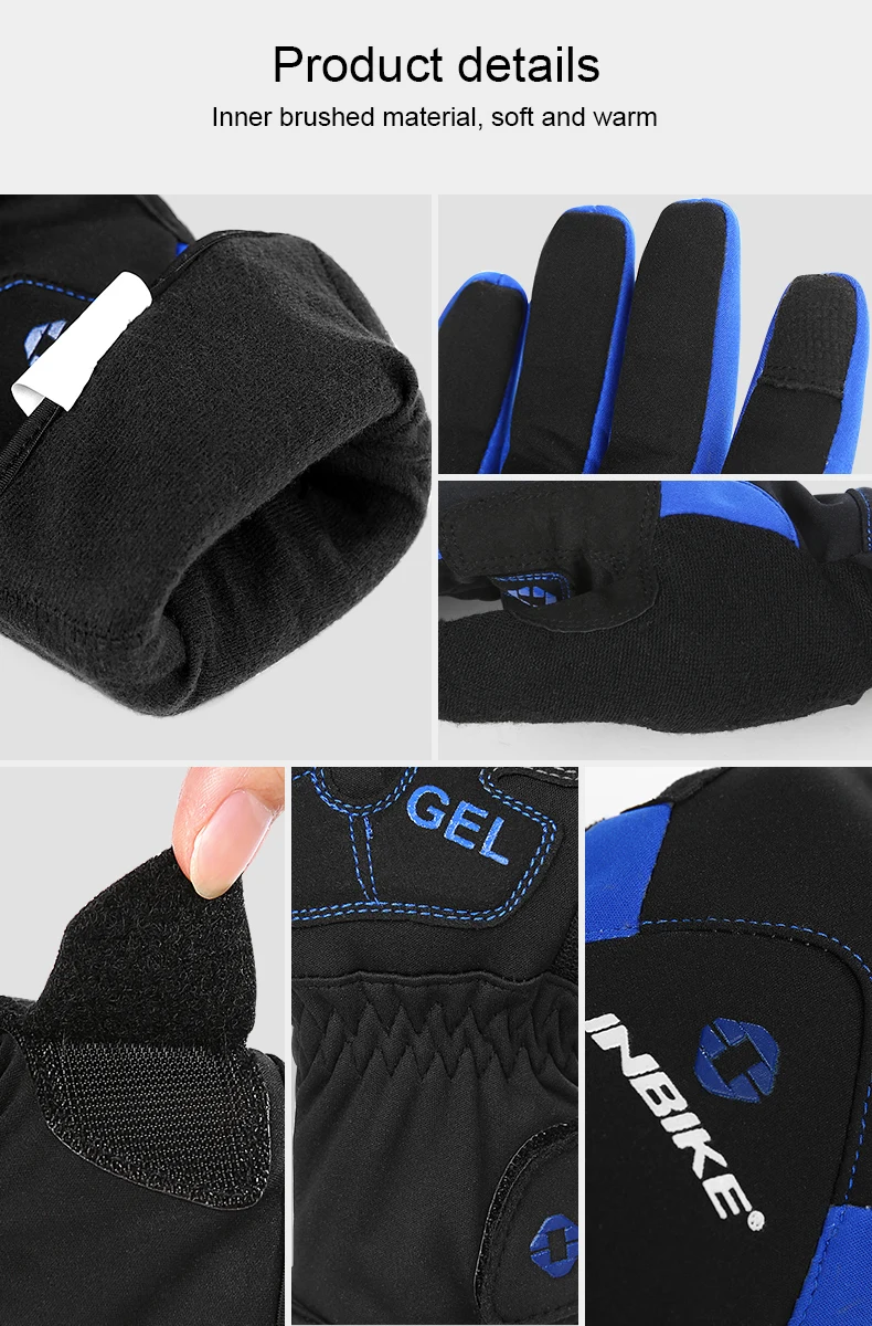 INBIKE велосипедные перчатки зимние теплые ветрозащитные перчатки для велоспорта перчатки для альпинизма лыжные перчатки для мужчин и женщин