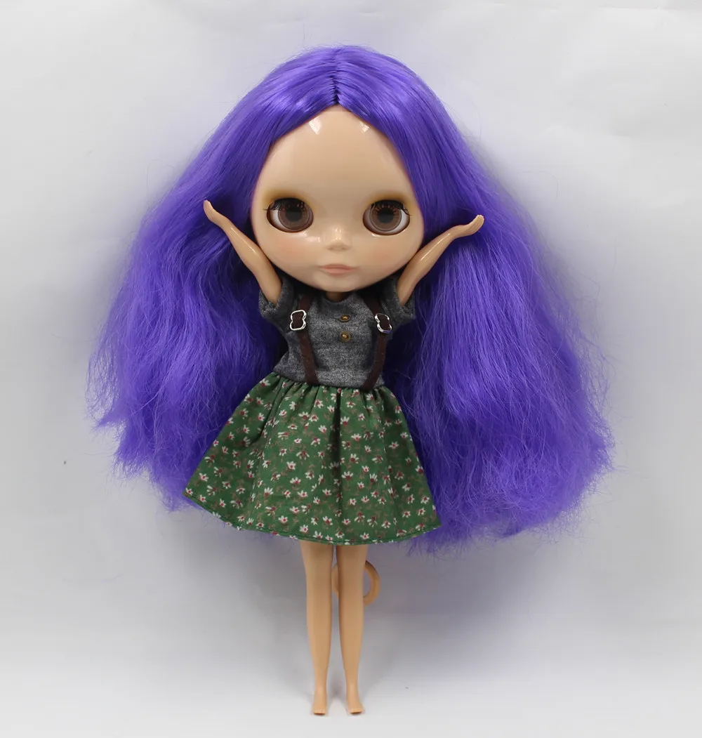 Ледяной обнаженный Blyth кукла Serires No.230BL0727 фиолетовые волосы сжигание кожи завод Blyth 1/6 BJD
