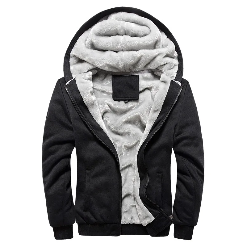 2019 Hoodies Sweateshirts Men Winter Warm Thick Plus Velvet Hoodies Jacket Parkas Casual Solid Streetwear Mens Cardigan M -5XL 2019 Hoodies Sweateshirts Men Winter Warm Thick Plus Velvet Hoodies Jacket Parkas Casual Solid Streetwear Mens Cardigan M -5XL