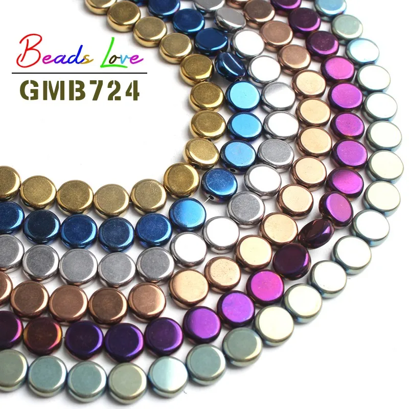 

Natural Oblate Shaped Hematite Stone Loose Spacer Beads For Jewelry Making 8x8mm DIY Bead Bracelet Necklace Wholesale 15 Inch