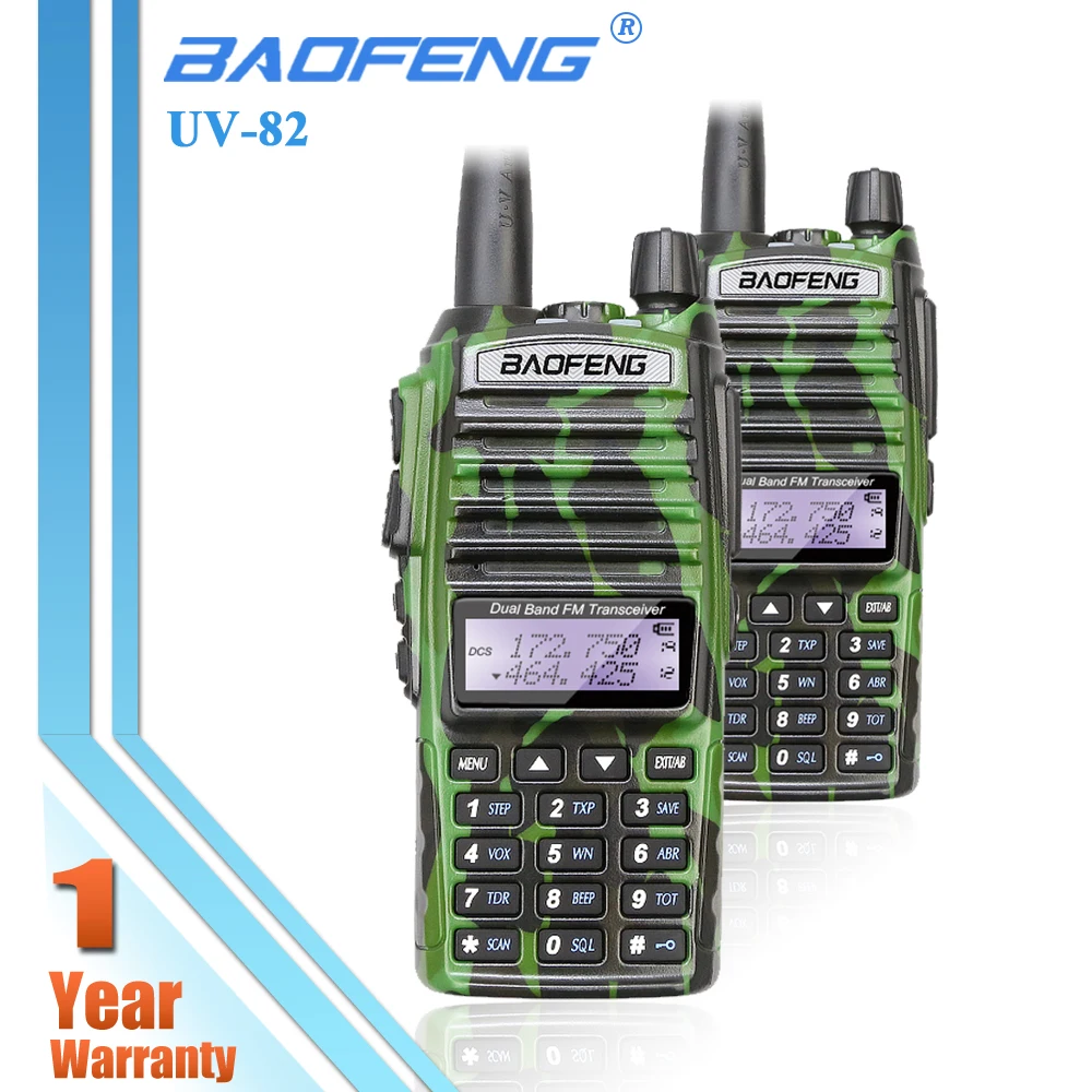 2x Baofeng UV-82 зеленый двухстороннее Ham Радио UV 82 Dual Band двухканальные рации UHF VHF ручной портативный CB FM трансивер BF UV82 128CH