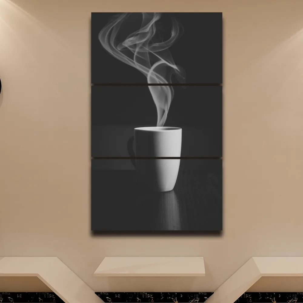 

Free mailing 3 hot coffee canvas, home decoration, digital painting, modular poster, living room mural art.
