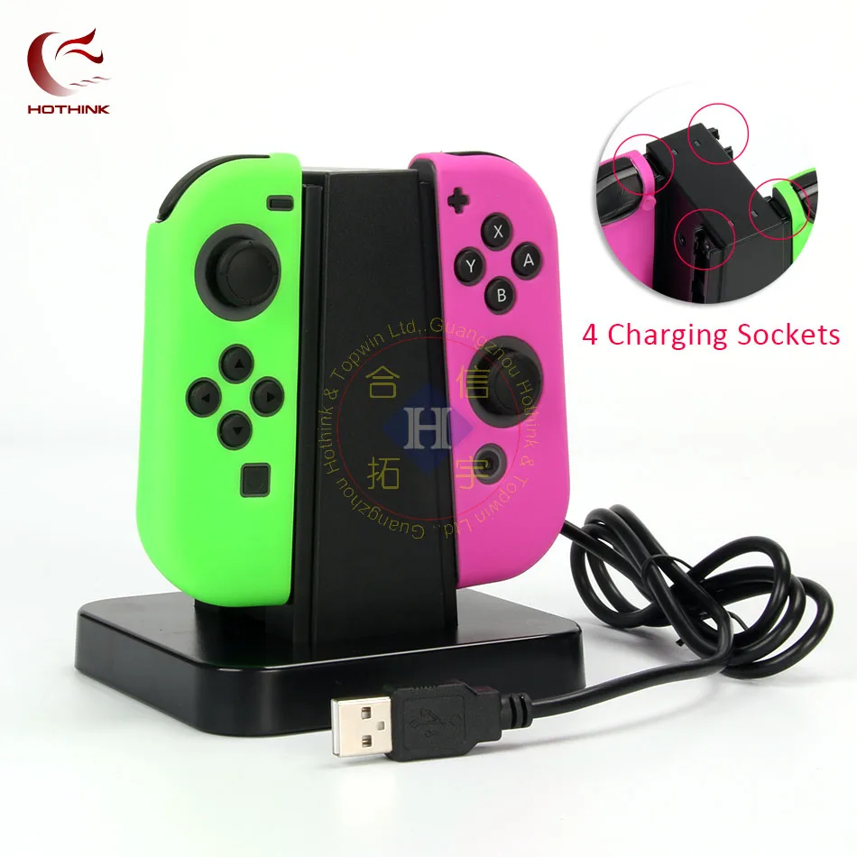 Hothink Supporto Per Caricabatterie Quadrato 4 In 1 Per Nintendo Switch Joy-Con Ns Nx Joy Con