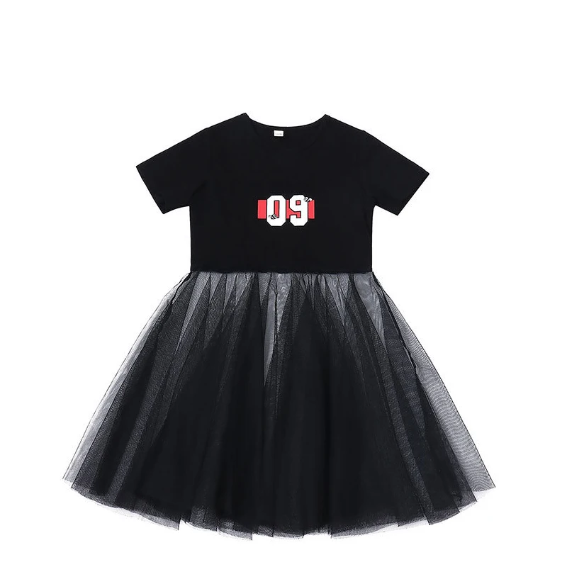 

ZSIIBO Trendy Girls Short Sleeve Mesh Dress Breathable Summer Fashion New 2019 Children Girl Costume Princess dresses WGTQ85