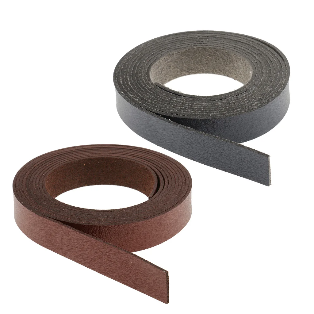 2Pcs 2 Meters PU Leather Strap Strips Leathercraft Supplies for DIY Crafts