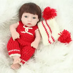 28 см Reborn Baby куклы реалистичные очаровательны силикона для маленьких девочек куклы с 1 компл. Мужская рубашка шляпа Водонепроницаемый тела