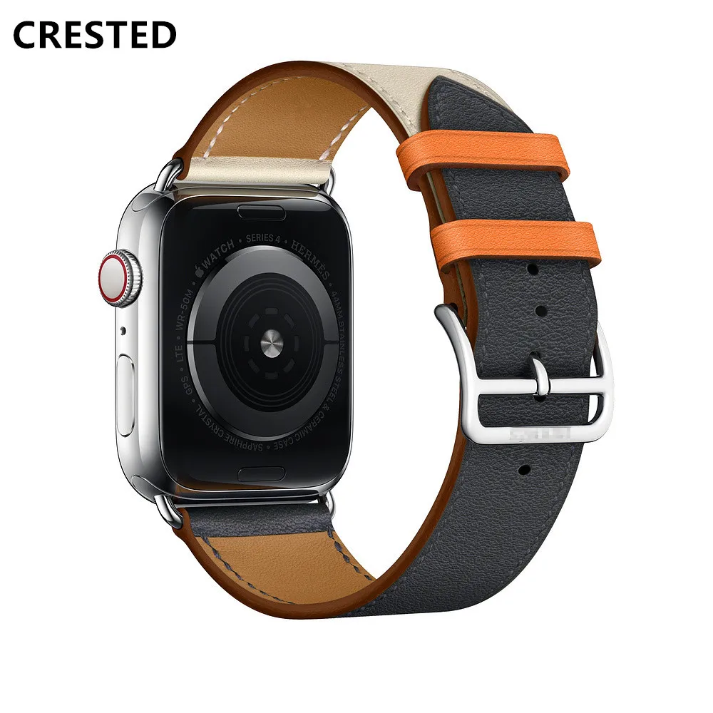 

Leather strap For Apple Watch band 44mm 40mm apple watch 5 4 3 iwatch band 42mm 38mm correa bracelet belt watch accessories 2/1