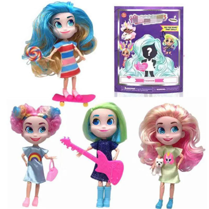 

1 pcs Girls Gift Sister Doll rainbow long hair Dolls Clothes Accessories Pretty Cute Doll Toy Best Birthday Christmas Gifts doll