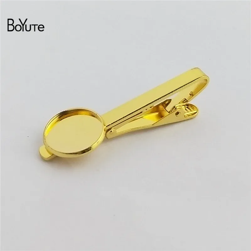 BoYuTe 10Pcs 7 Colors Plated Round 16MM 18MM 20MM Cabochon Base Diy Tie Clip Blank Tray Bezel Men`s Clothing Accessories (18)