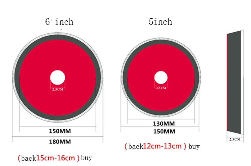 6'(150-180 мм) Rupees стиль немецкий материал solf puffing pould foam pad 1 лот/3 шт(1 уплотнительная Резка/1 Полировочная прокладка/1 отделка