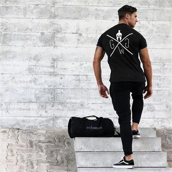 

Summer thin sports T-shirt running men's loose breathable letters short-sleeved fitness T-shirt