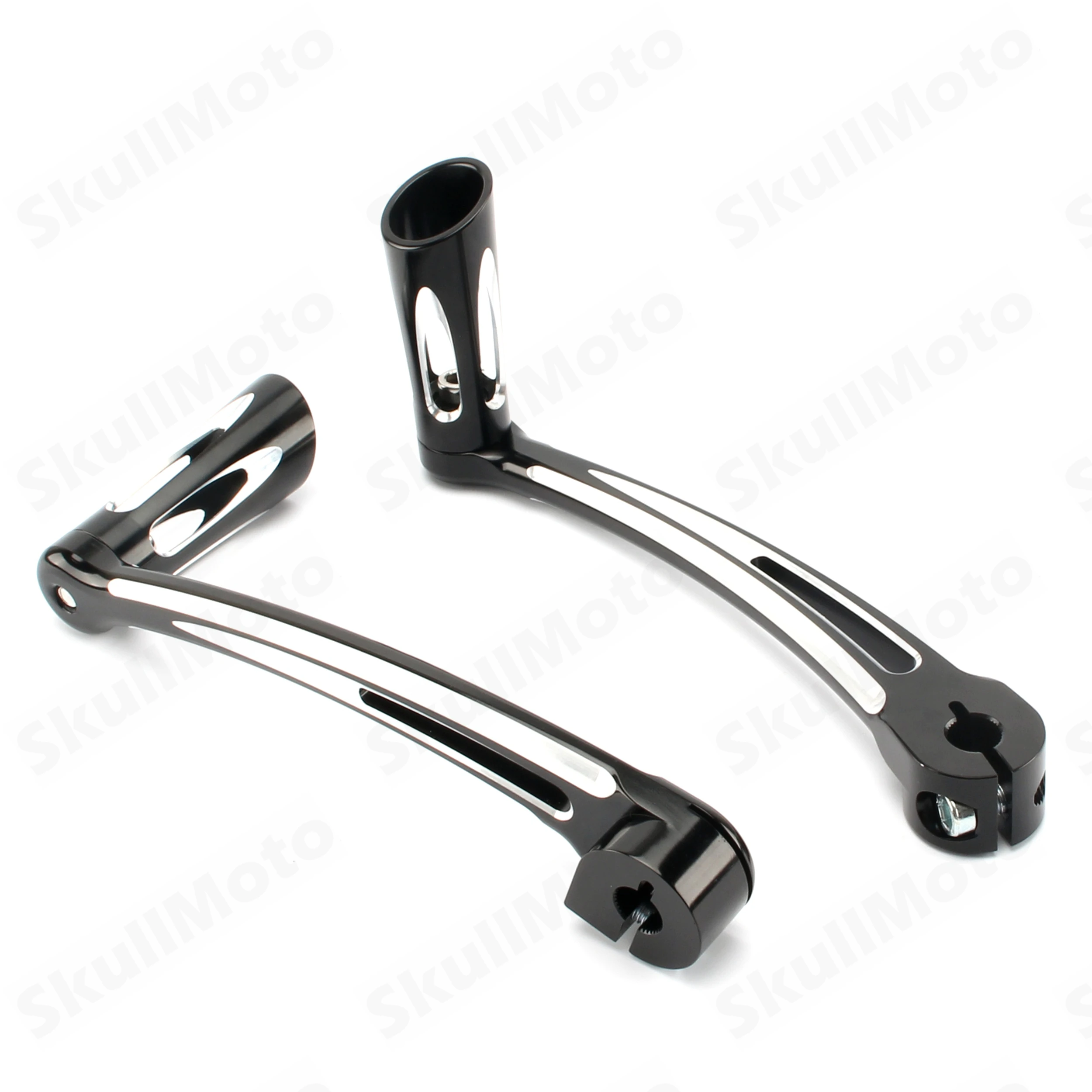 Motorcycle Heel Toe Shift Lever w/ Shifter Pegs Pedals Kit CNC Cut Black For Harley Touring FLHT 1997- FL Softail 2000-2015