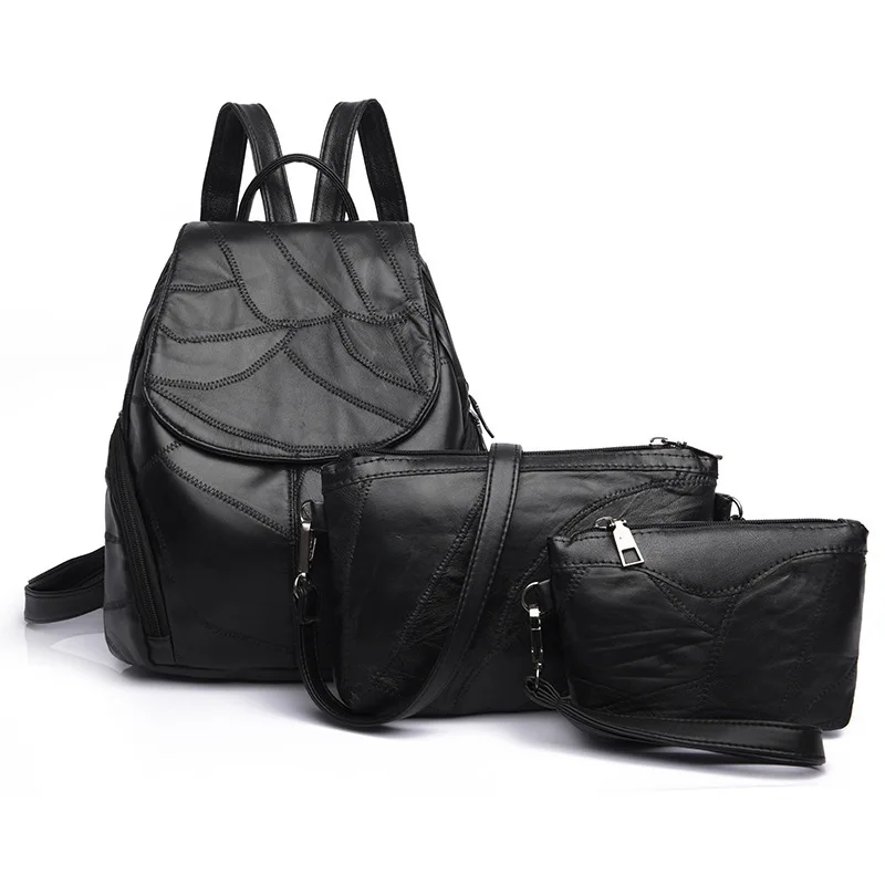 

030819 new hot women soft leather backpack lady casual small travel bag