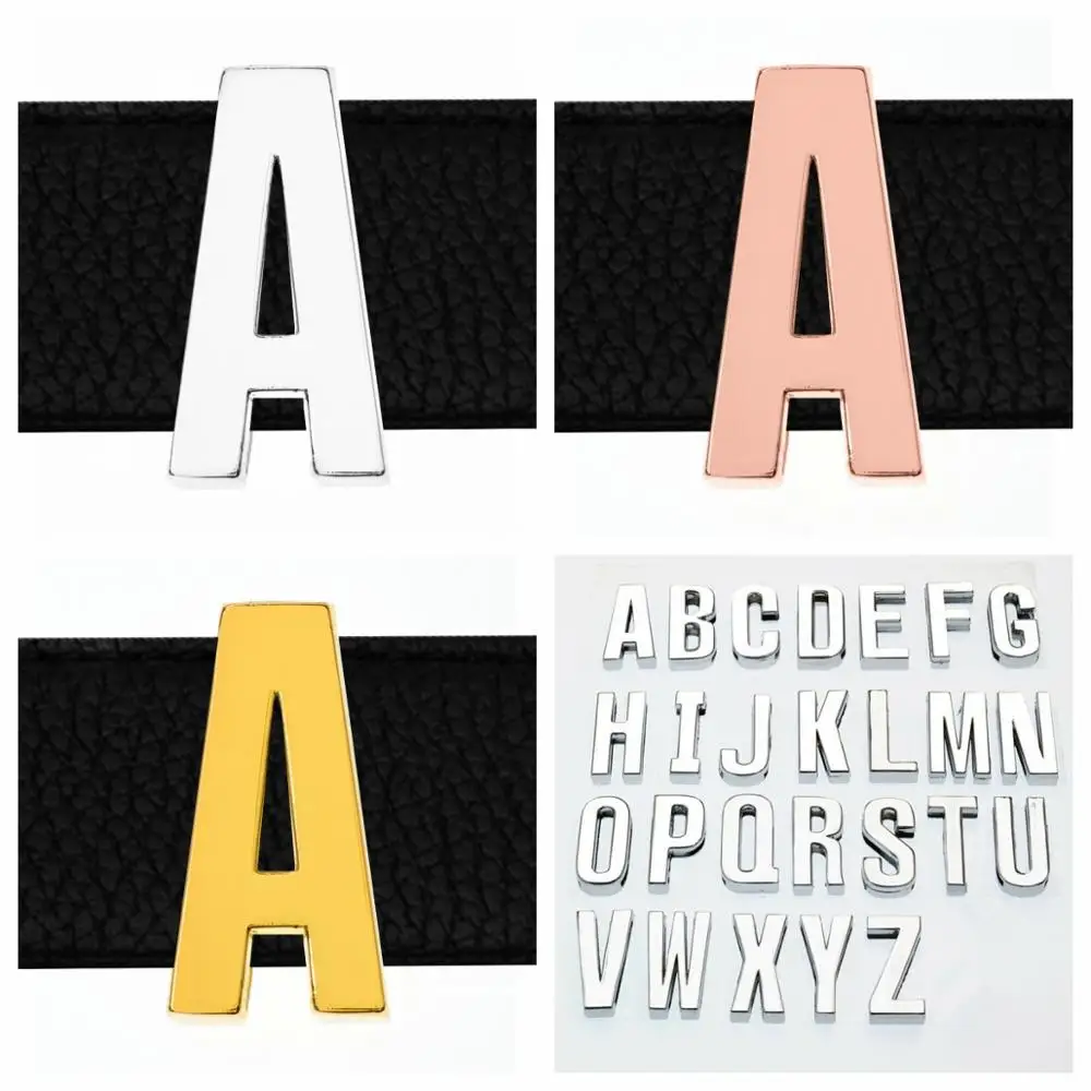 

130pcs A-Z English alphabet Slide Letters DIY Letters DIY Charm silver gold Internal Dia 30mm Fit Pet Collar Wristband key chain